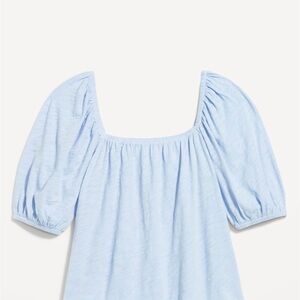 Square Neck Light Blue Women's Top